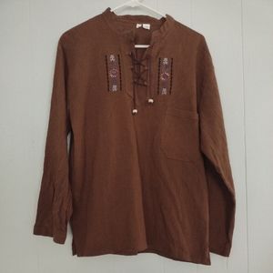 Beach Pullover Tunic from Equador Embroidered Summer Beach Boho Medium